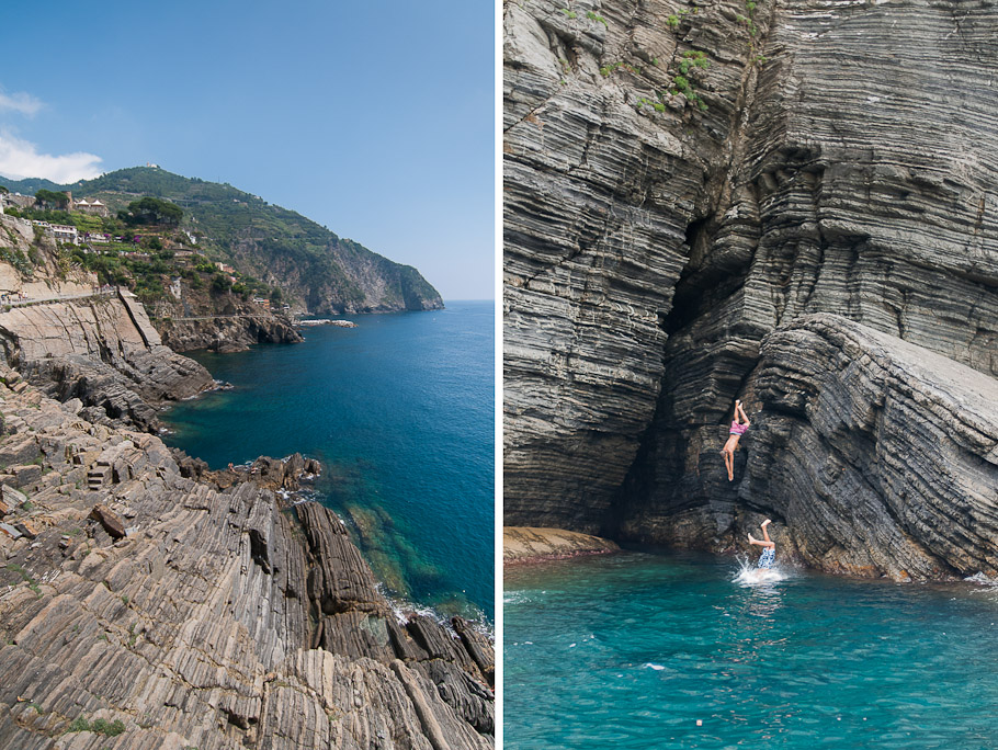 Hiking Trail and Cliff Diving in Riomaggiore