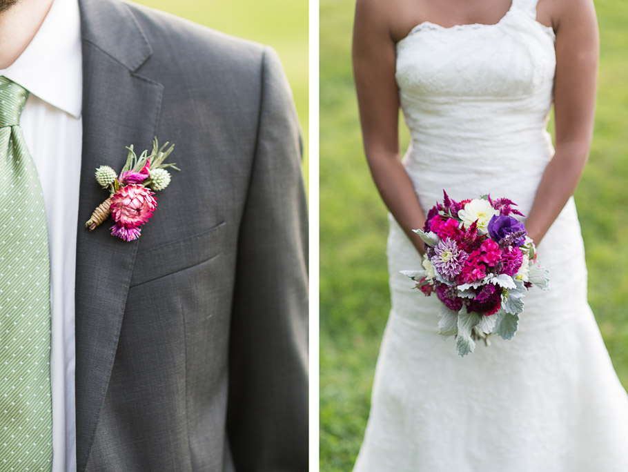 Matching boutonniere and bouquet