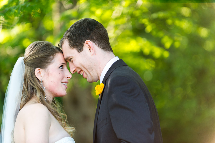 Getting cozy while saying I do.