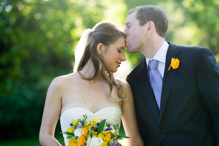 Caroline and Pete getting cozy before the reception