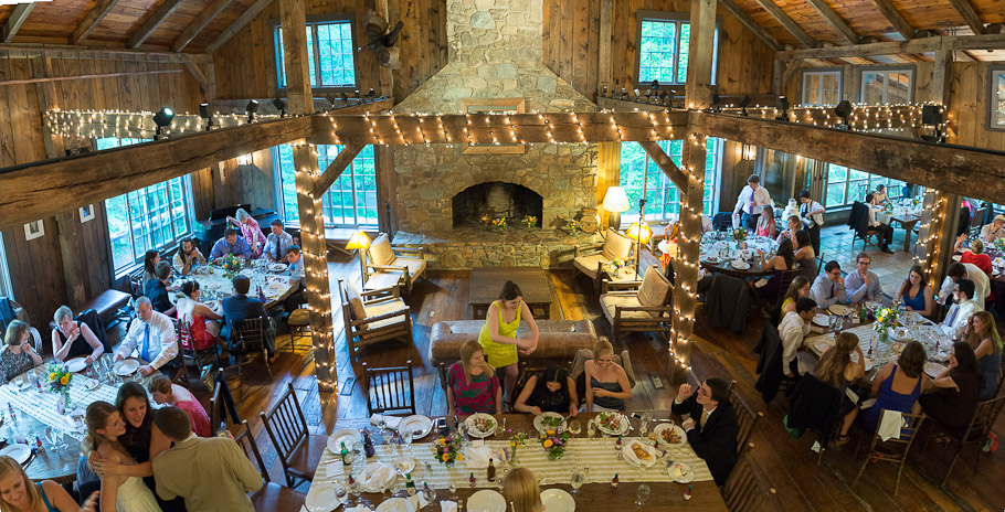 Inside the lodge during the reception at Thorpewood