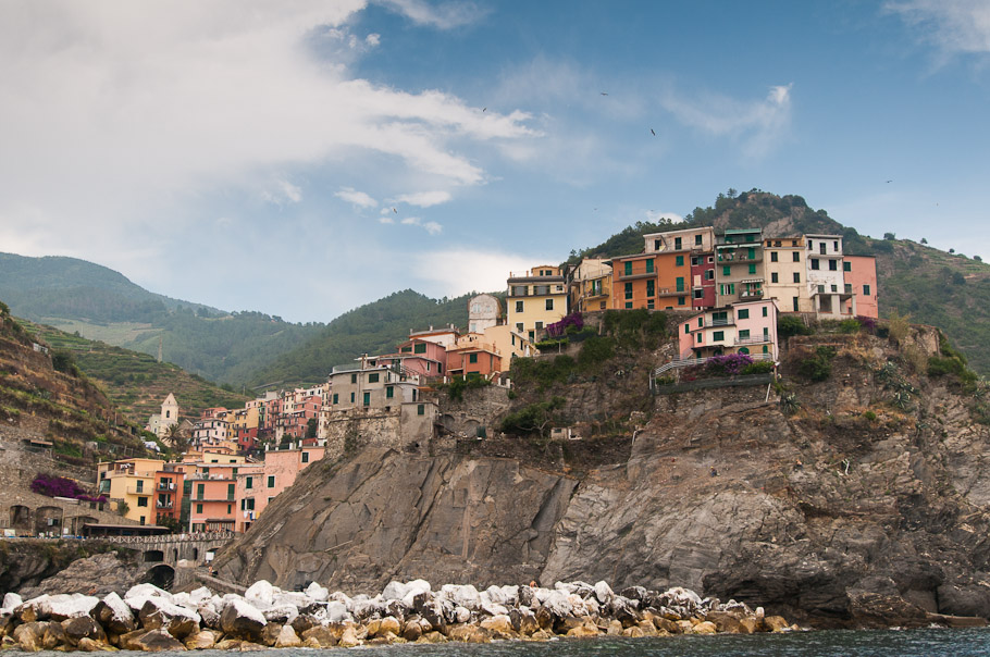 View of Corniglia from Boat Taxi